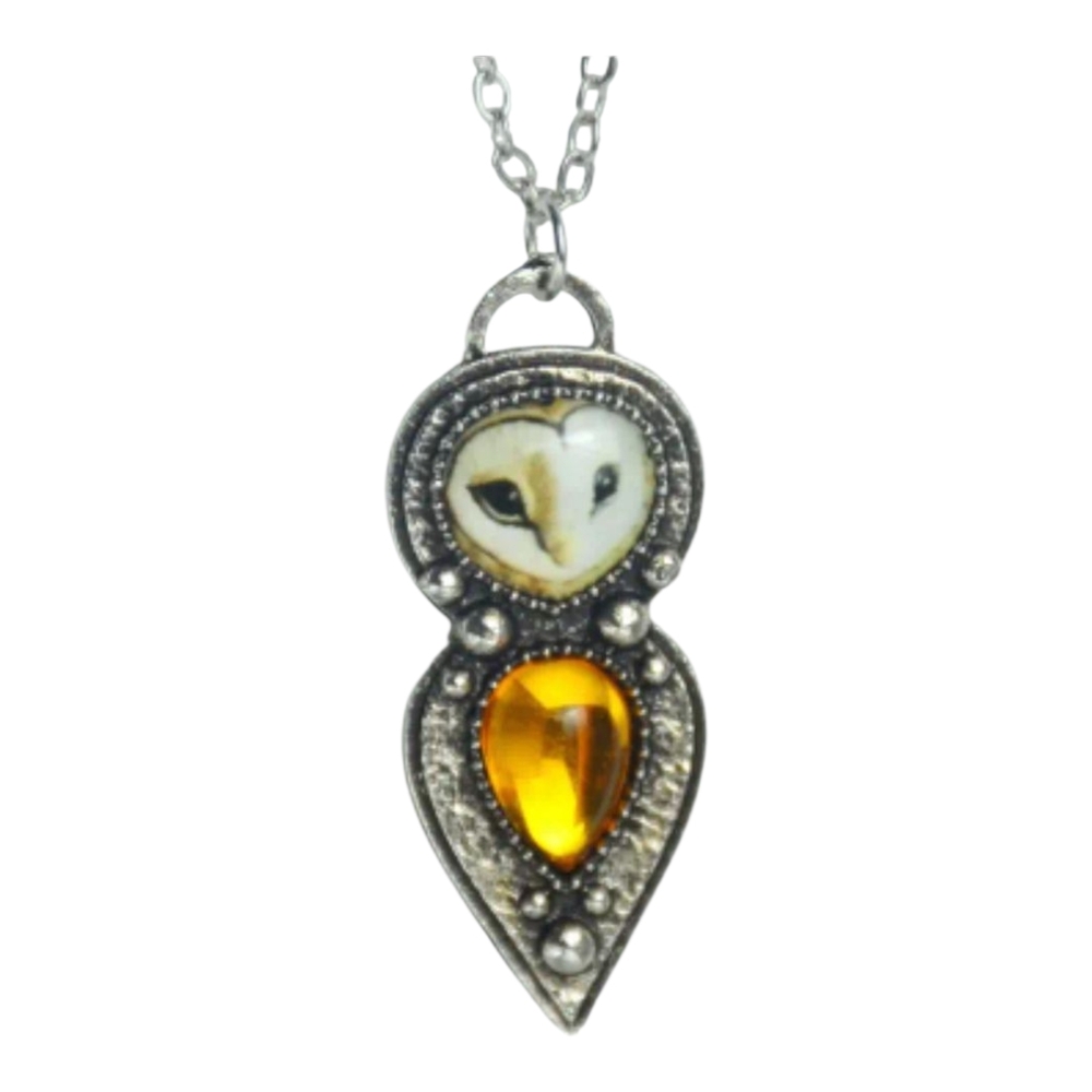 Silver & Gold Owl Pendant Necklace and Earring Set 🦉✨ - Picture 3 of 5